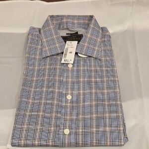 JoS A Bank Reserved Men's Blue and White Plaid Shirt Large New